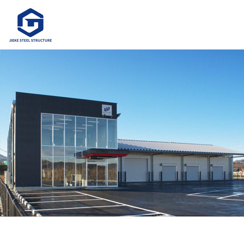 A modern steel structure warehouse with high compressive strength, hurricane-resistant, and waterproof features, suitable for factory use.