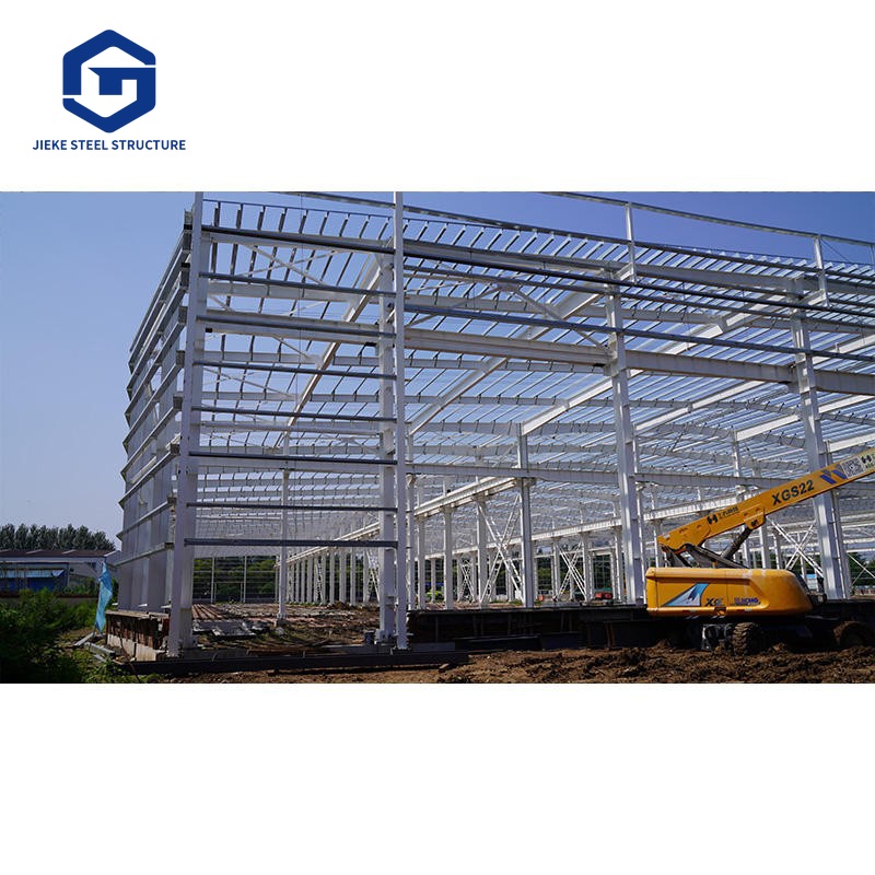 A modern steel structure warehouse with high compressive strength, hurricane-resistant, and waterproof features, suitable for factory use.