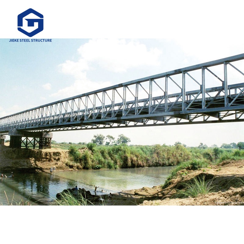 Quick Installation Prefabricated Steel Footbridge Welded Structure Shot Blasting Anti Corrosion Painting Long Span Low Cost