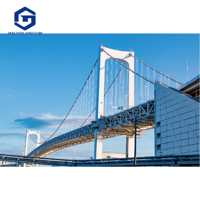 Quick Installation Prefabricated Steel Footbridge Welded Structure Shot Blasting Anti Corrosion Painting Long Span Low Cost