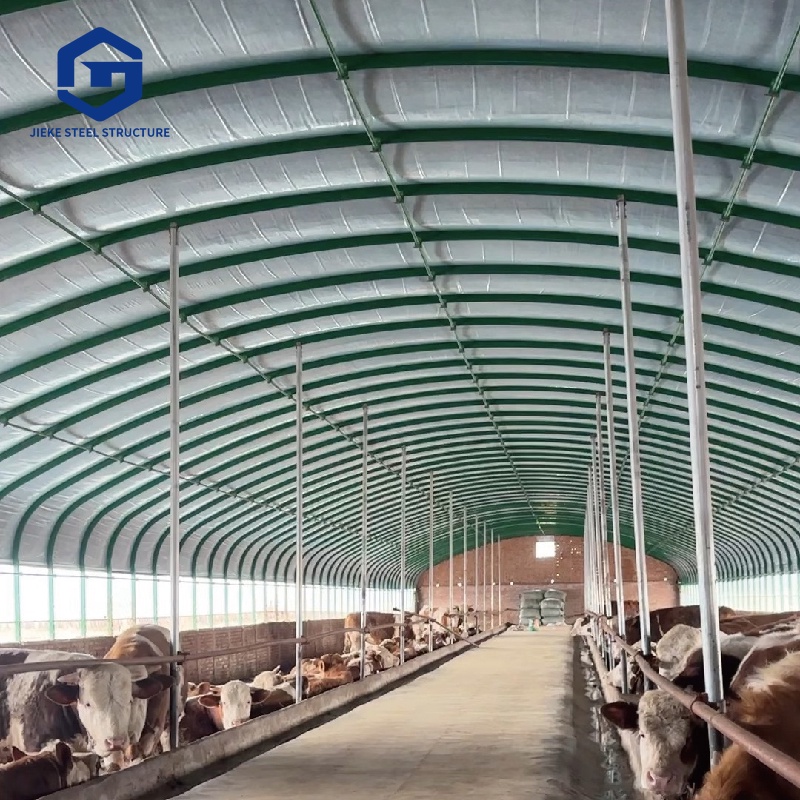 Custom Durable Steel Structure Cow Barn Prefabricated Ventilated Shed