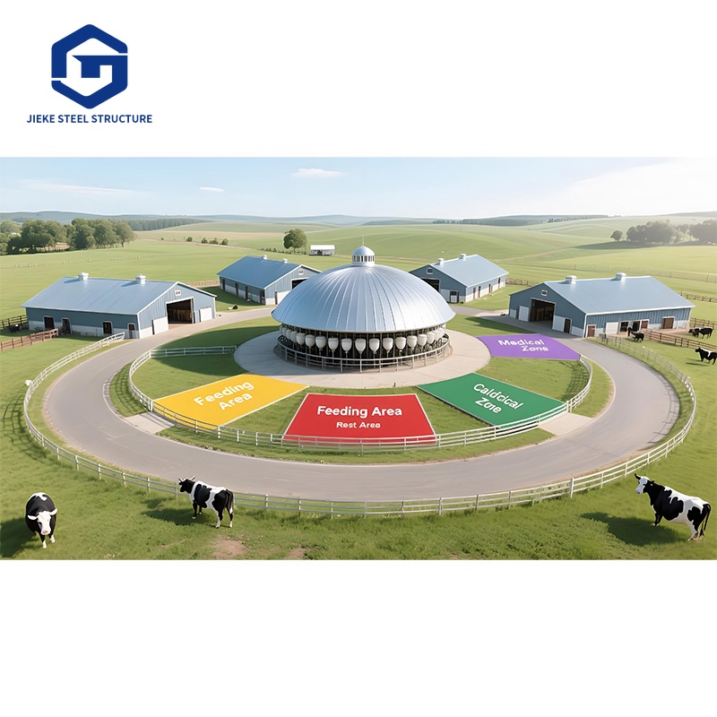 Livestock Farm Building House Sheds Cattle Frame Prefab Steel Structure Cow Barn Shelter