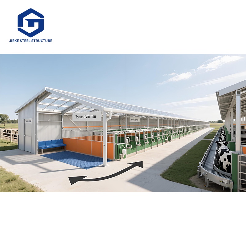 Modern Prefab Steel Structure Farm Building Economical Light-Weighted Barn House Dairy Cow Sheep Goat Chicken House Cattle Farm