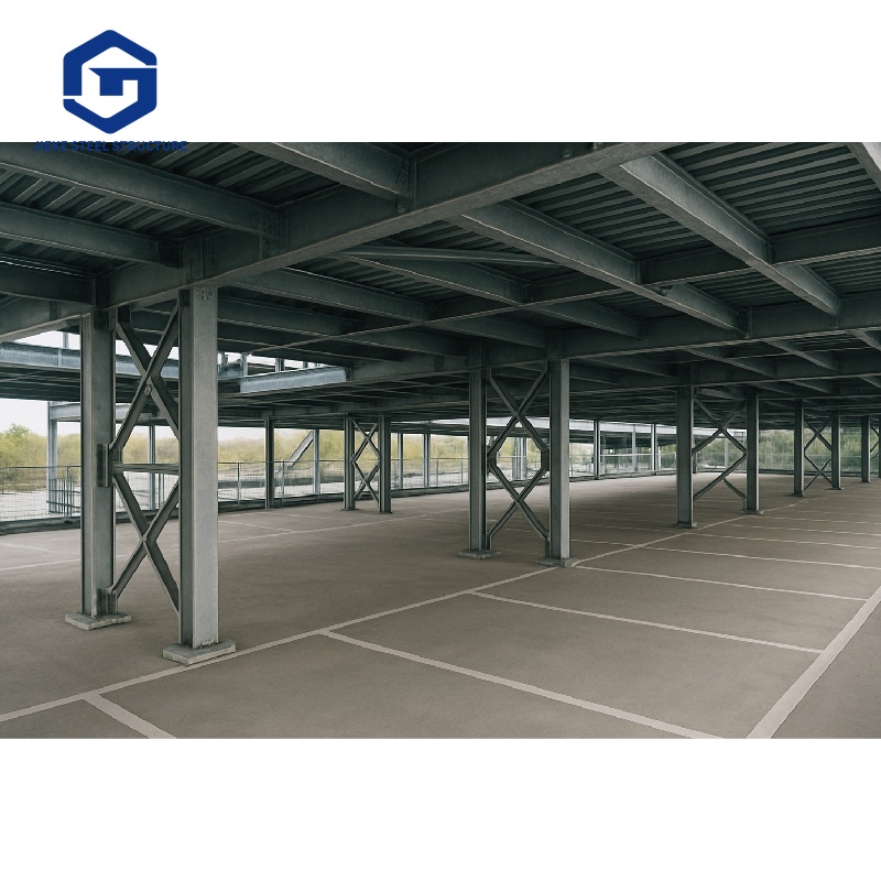Removable Galvanized Steel Floor Multi Levels Steel Structure Car Parking Building Lot