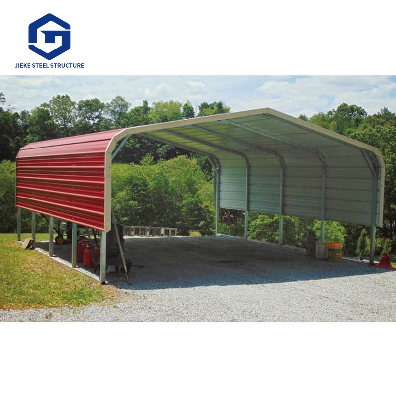 Modern steel structure caravan parking shelter, custom dimensions, galvanized frame and quick assembly garage kit