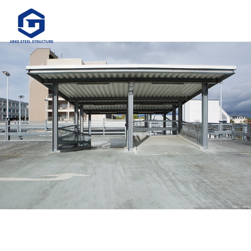 Modern steel structure caravan parking shelter, custom dimensions, galvanized frame and quick assembly garage kit