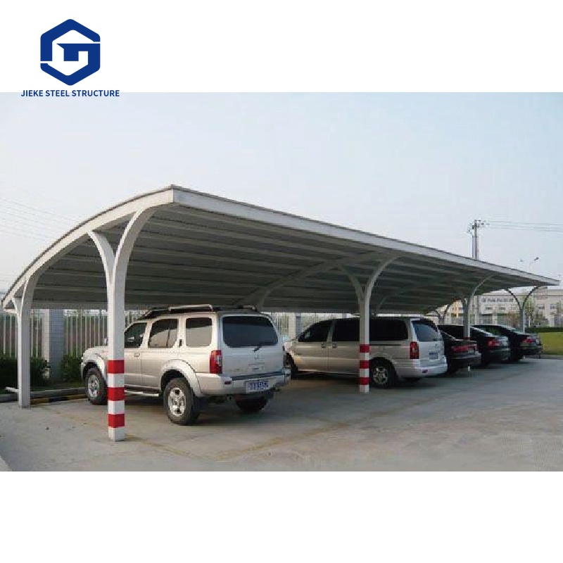 Modern steel structure caravan parking shelter, custom dimensions, galvanized frame and quick assembly garage kit