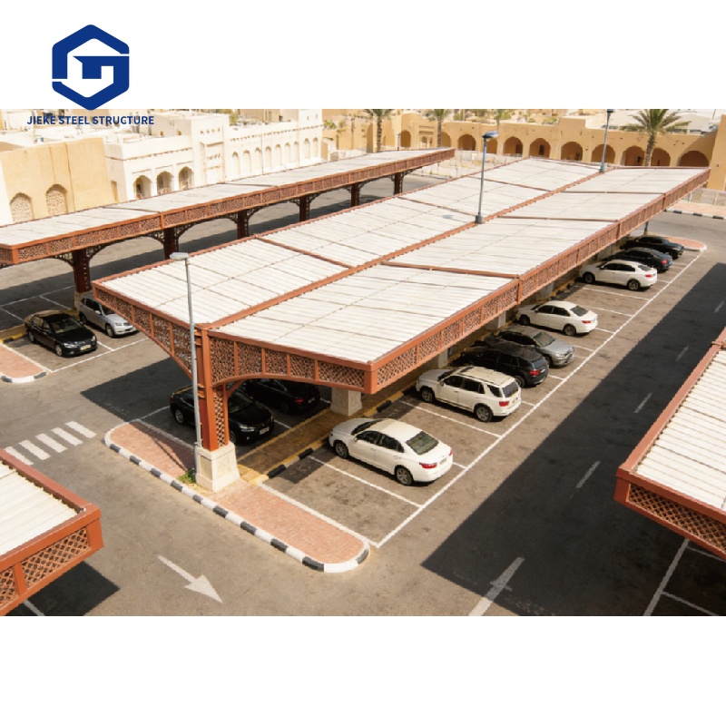 Steel structure four-vehicle metal garage parking shelter single-level parking shed