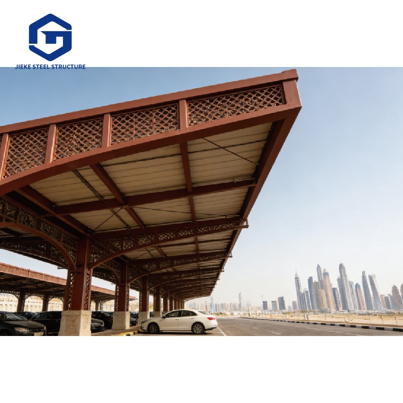 Steel structure four-vehicle metal garage parking shelter single-level parking shed