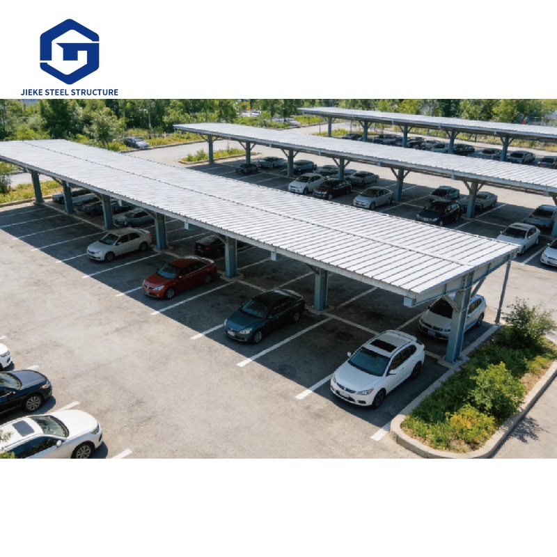 Steel structure four-vehicle metal garage parking shelter single-level parking shed
