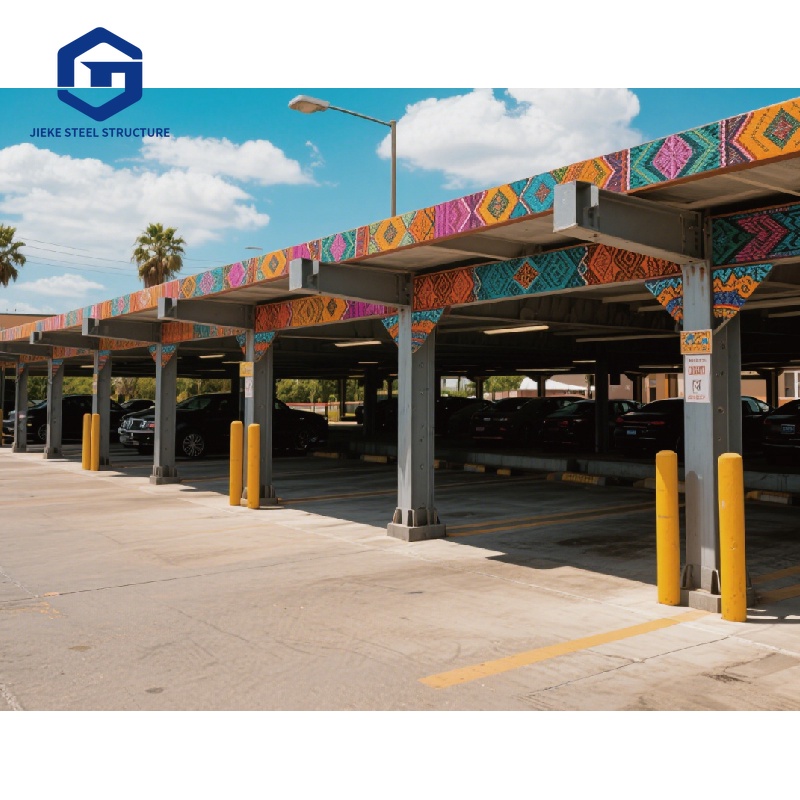 Steel structure four-vehicle metal garage parking shelter single-level parking shed