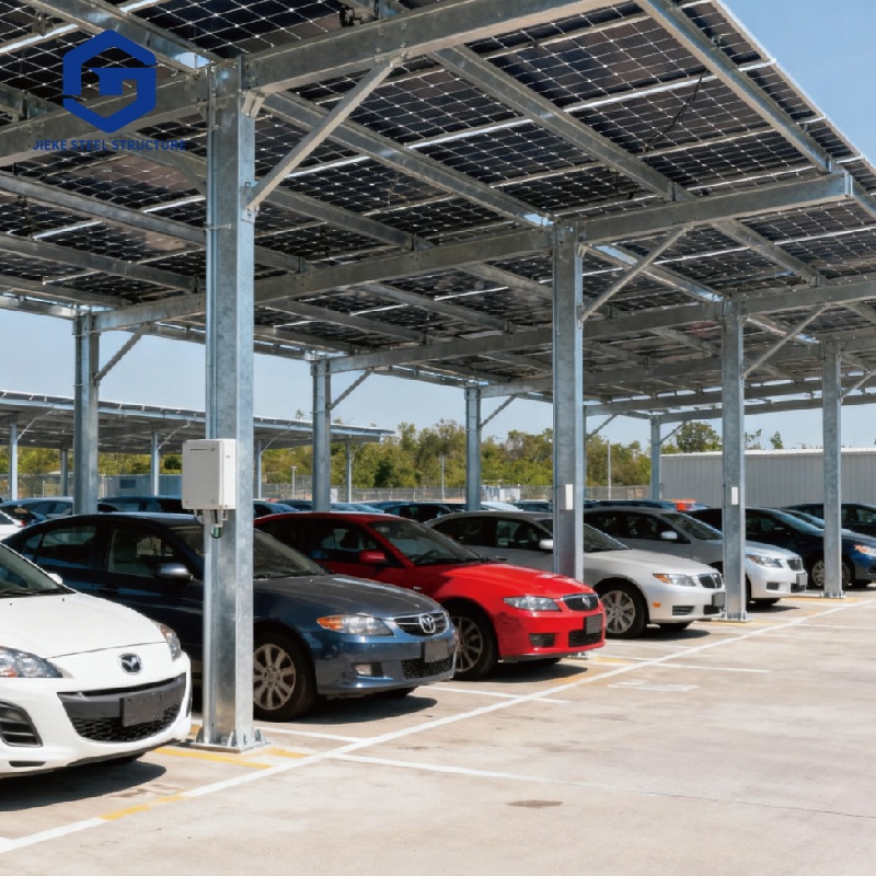 Steel structure four-vehicle metal garage parking shelter single-level parking shed