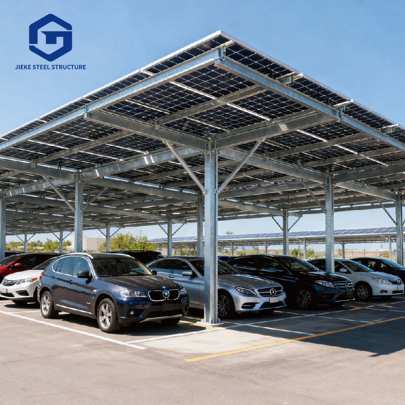 Parking lot, garage, prefabricated steel structure building, warehouse