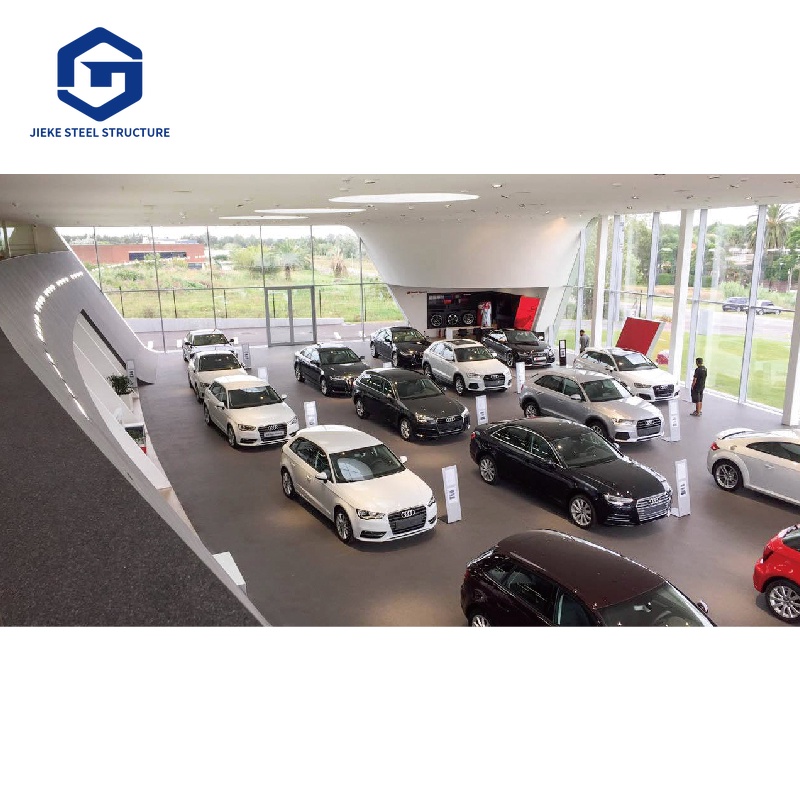 Prefab Steel Structure 4s Car Showroom and Car Exhibition Hall Structure Warehouse