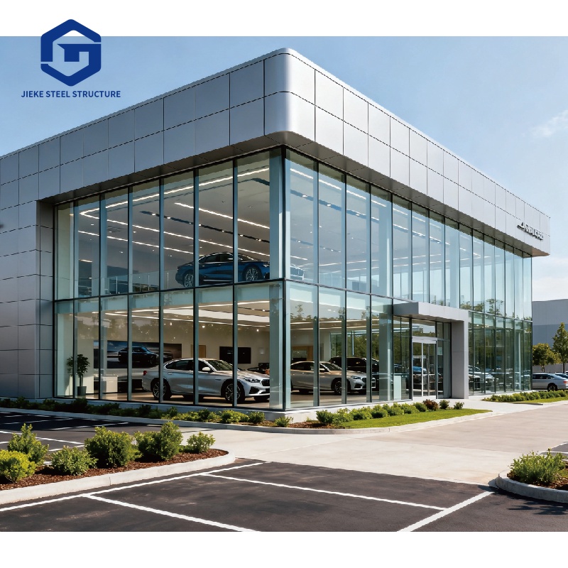 Factory-prepared galvanized steel structure 4S car showrooms and exhibition halls building