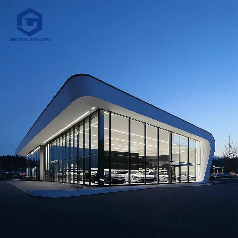 Prefabricated exhibition hall, steel structure, 4S car exhibition hall, steel structure building
