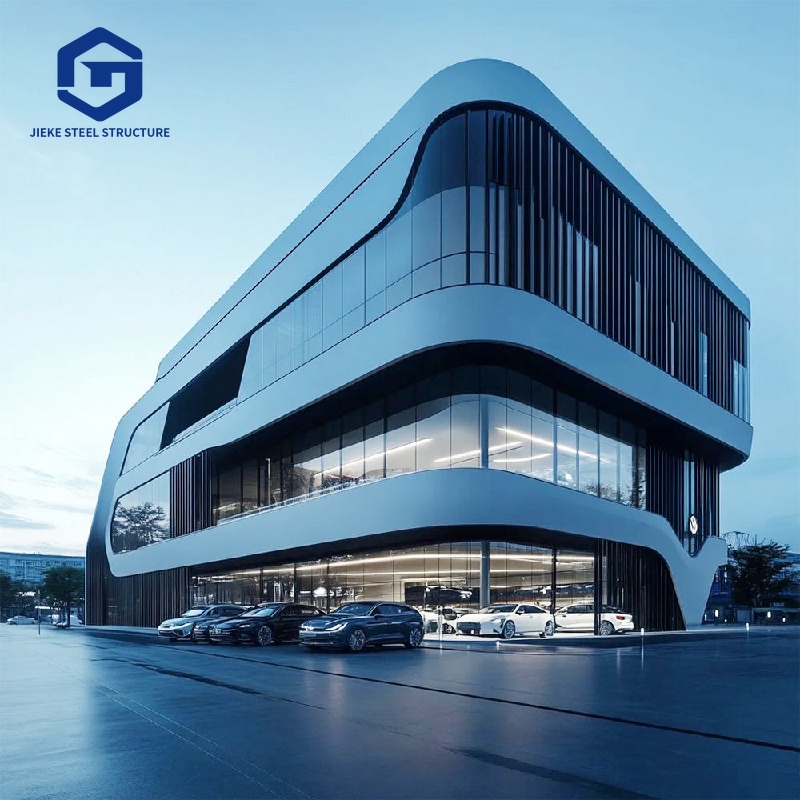 Prefabricated exhibition hall, steel structure, 4S car exhibition hall, steel structure building