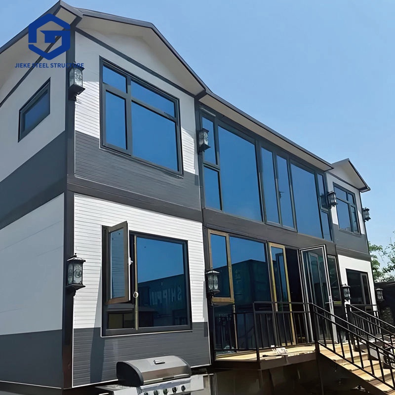 Prefabricated steel-framed villa residence