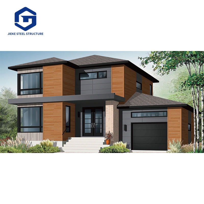 Waterproof and fireproof lightweight steel villa / Prefabricated steel structure building