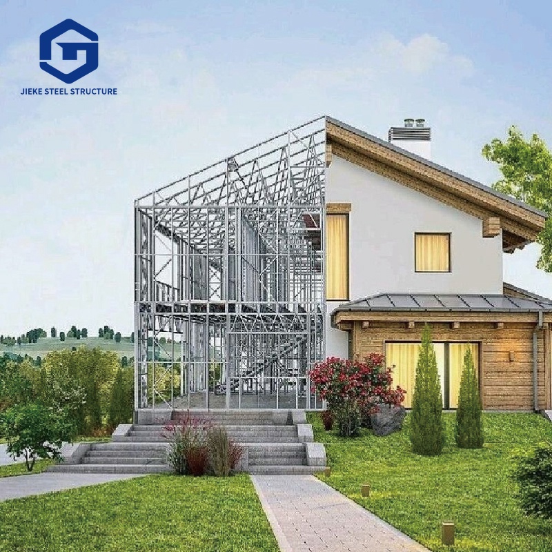 Waterproof and fireproof lightweight steel villa / Prefabricated steel structure building