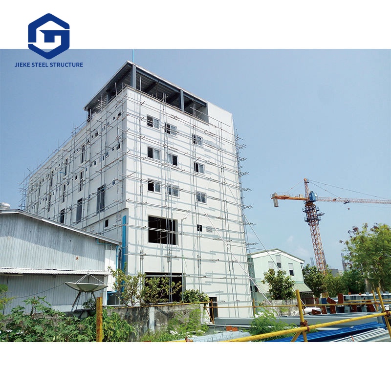 Hotel and apartment buildings constructed with precast steel frame multi-story structures
