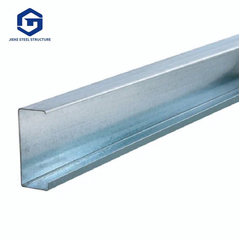 Metal structure building - C-shaped structural material - Structured galvanized C steel purlins