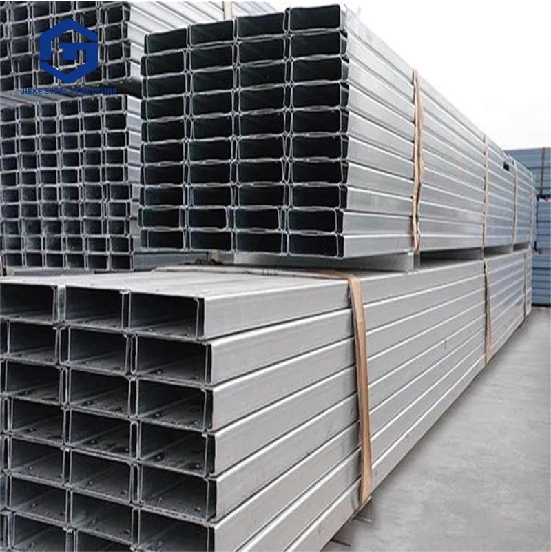 Metal structure building - C-shaped structural material - Structured galvanized C steel purlins