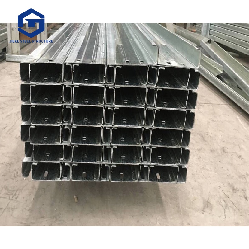Hot Dipped Galvanized C Steel Purlin Structures Cold Bending Steel Section Slotted Steel C Beam Channel