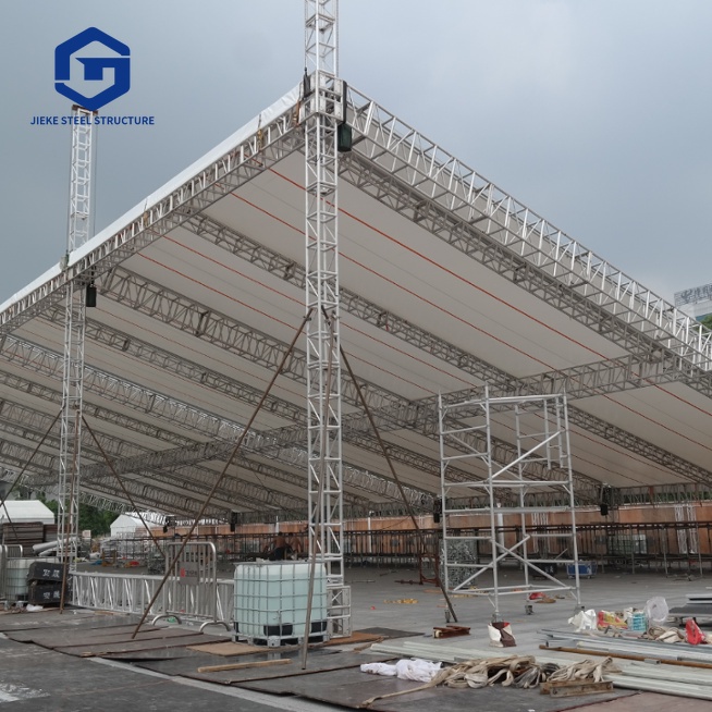 Display Pipe Tube Stadium Flat Galvanized Steel Structure Truss Purlin Design Channel Girder Canopy Roofing Steel Truss Prices