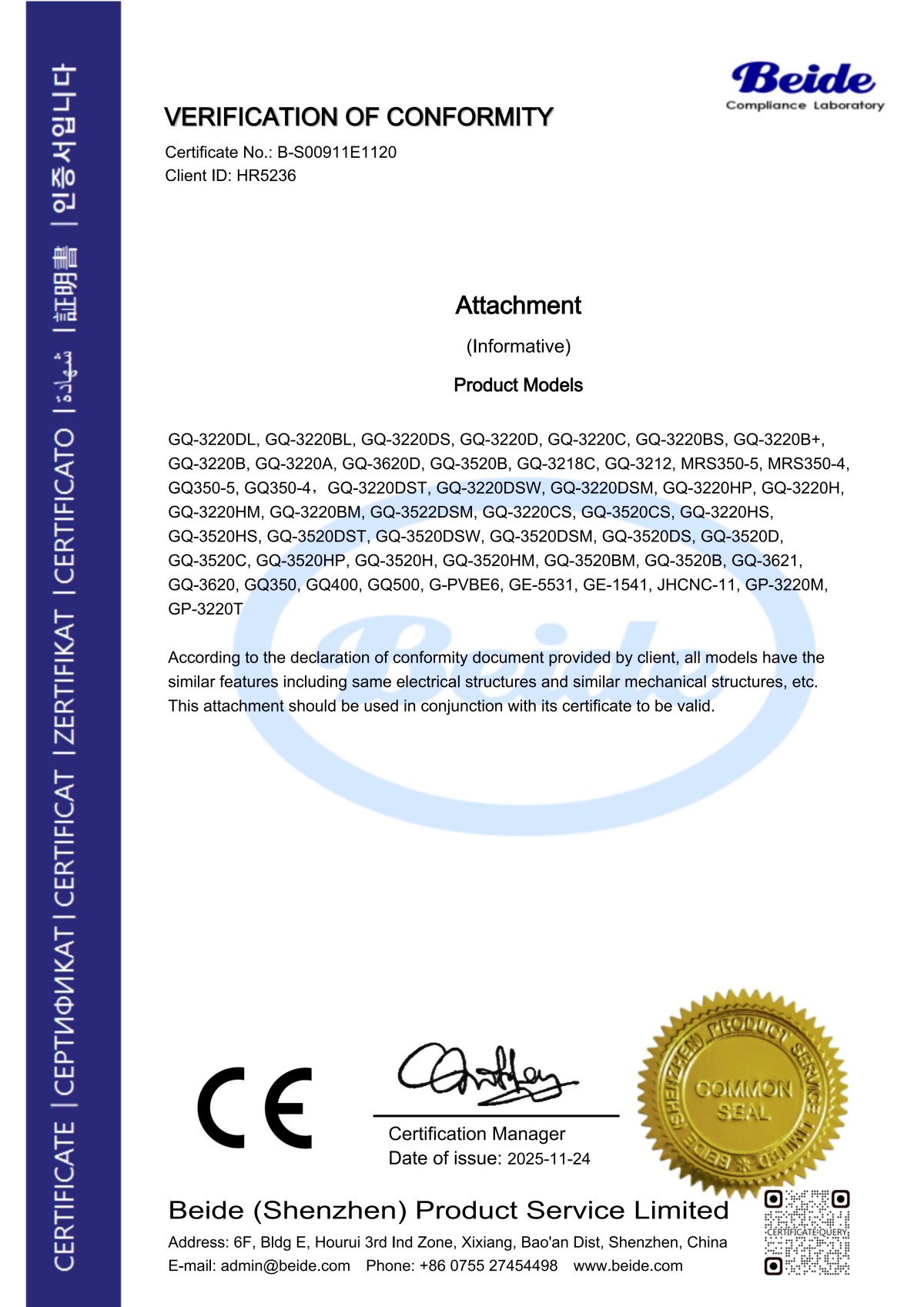 B-S00911E1120 - BRIDGE SAW Certificate 2025_02