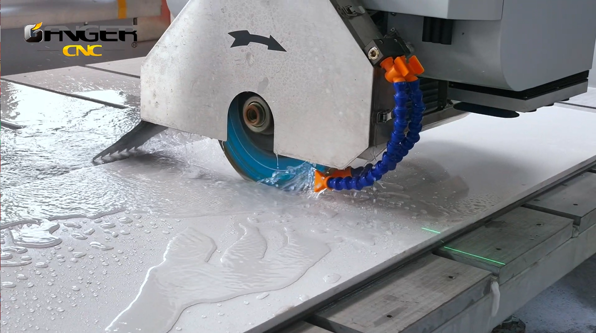 POV: Cutting DST sintered stone with our 5-axis CNC bridge saw. ?✨  ​