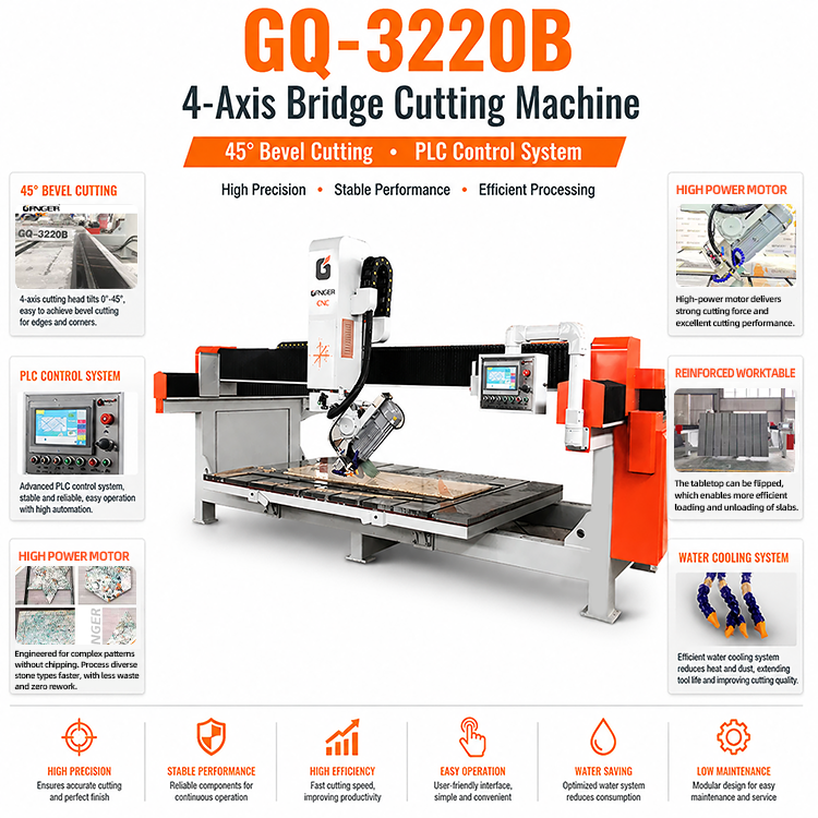 4 Axis Bridge Cutting Machine GQ-3220B