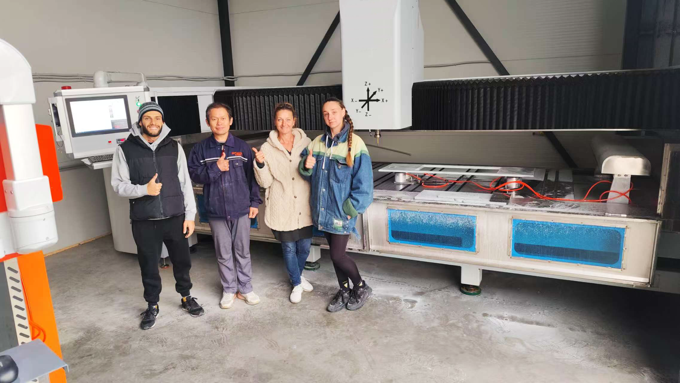 GANGER Field Engineers Service European Clients On-Site — One Machine, One Complete Countertop