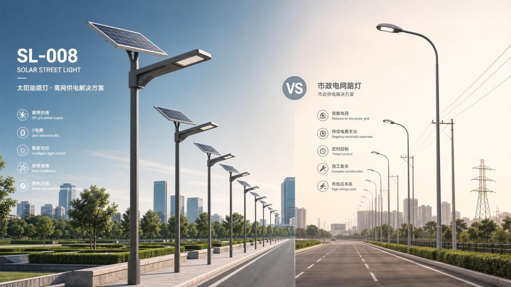 What Is Solar Street Lighting SL-008 and How Is It Different from Grid-Powered Lights?