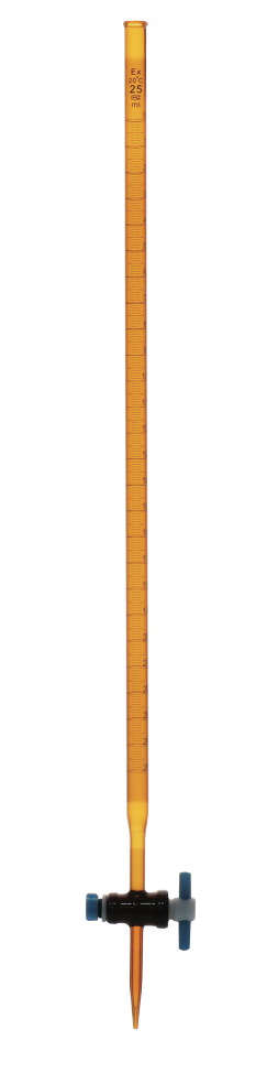 Burette with PTFE Stopcock-Amber Glass 