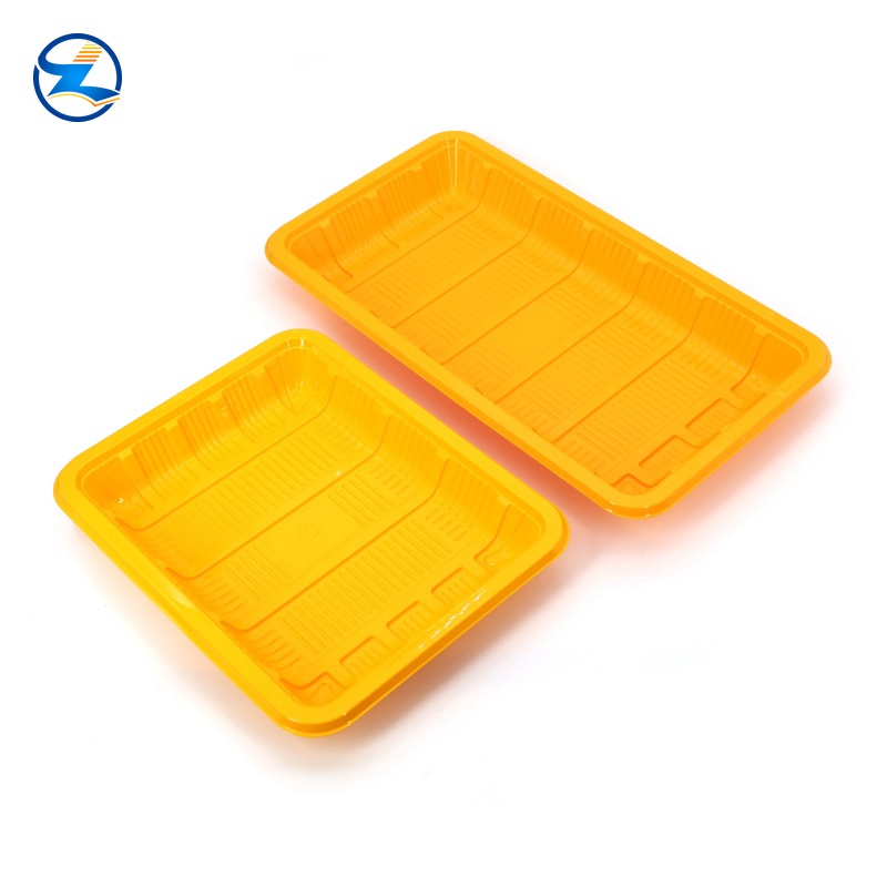 Food grade yellow PLA tray,colorful CPET tray, grey PP tray