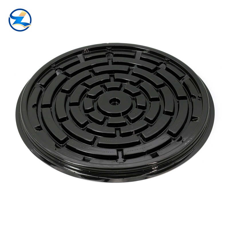 solid and durable Large Transparent PET Cake Box with Matching Black Base Tray