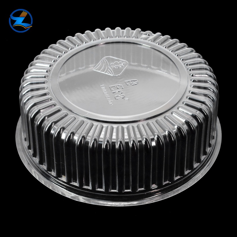 Large Transparent PET Cake Box with Matching Black Base Tray