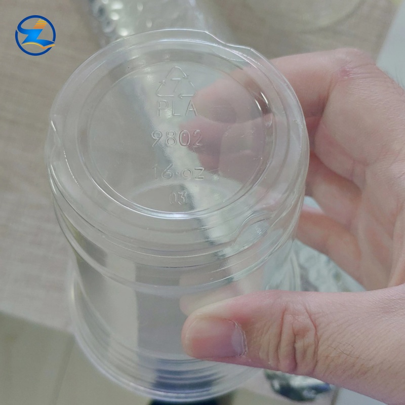 12oz Transparent PLA Biodegradable Cup with lid