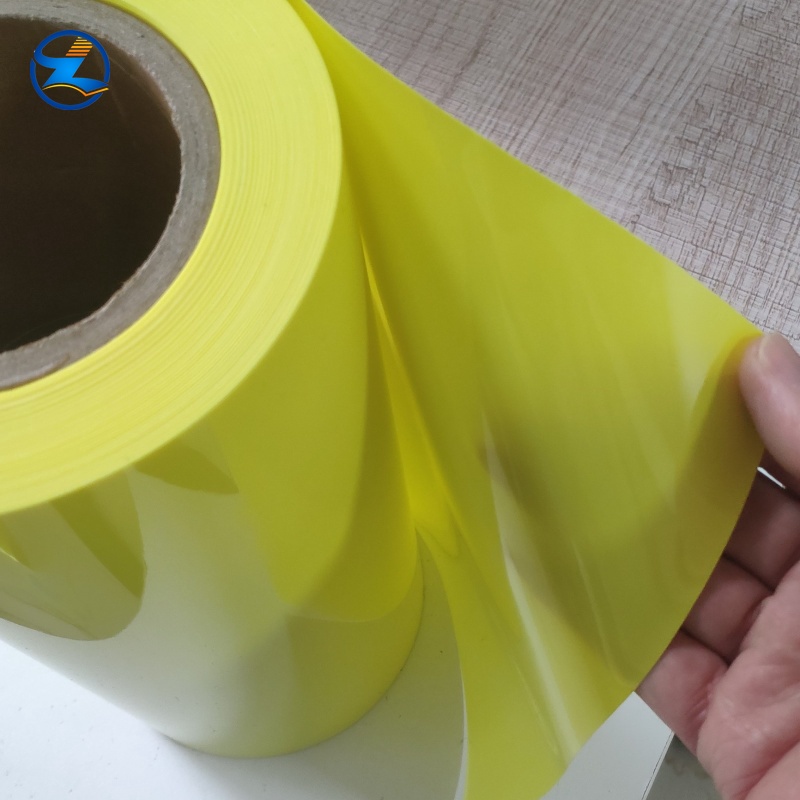 0.33mm glossy pvc rigid film pearl lemon color 90gsm pvdc