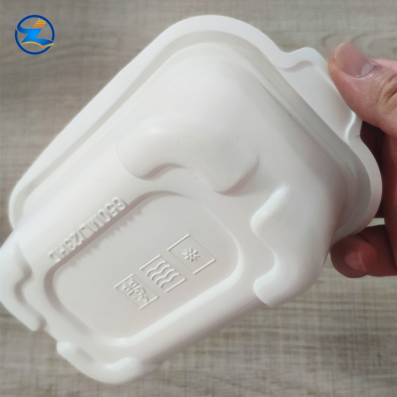 opaque white pp takeaway box for food packaging