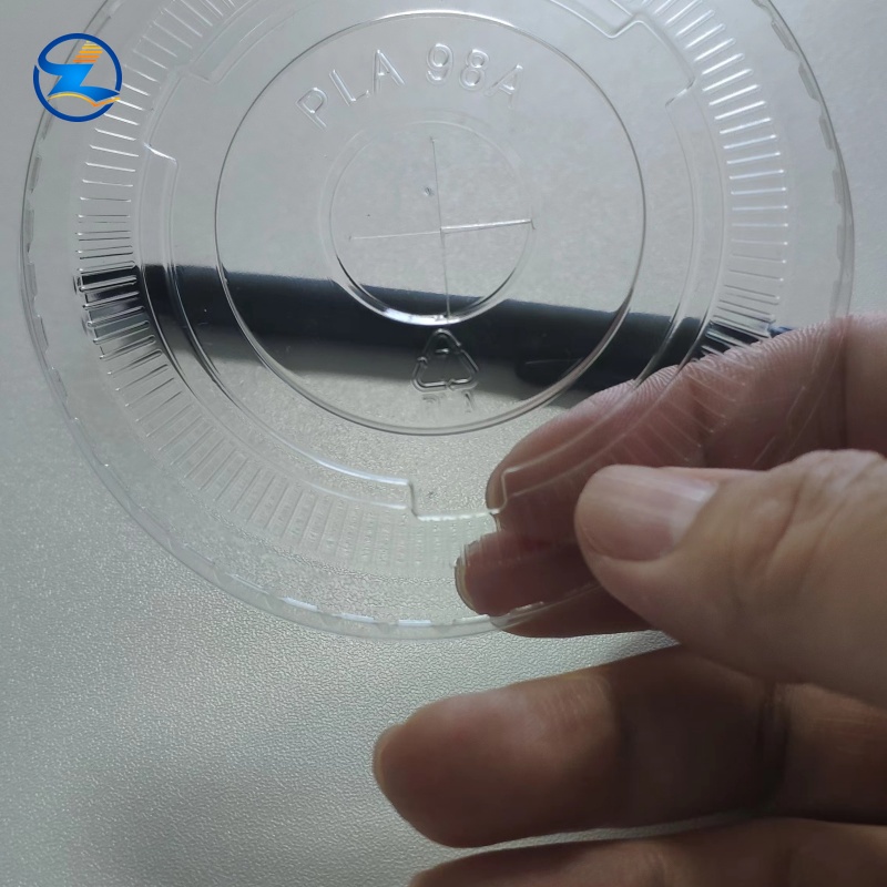 Clear 98mm Diameter Transparent Biodegradable PLA Cold Drink Cup Lid