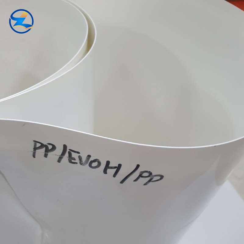 1.2mm Opaque white PP sheet and high-barrier EVOH