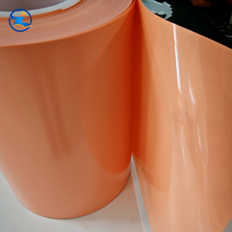 0.3mm peach color PVC with 90gsm PVDC for pharma blister