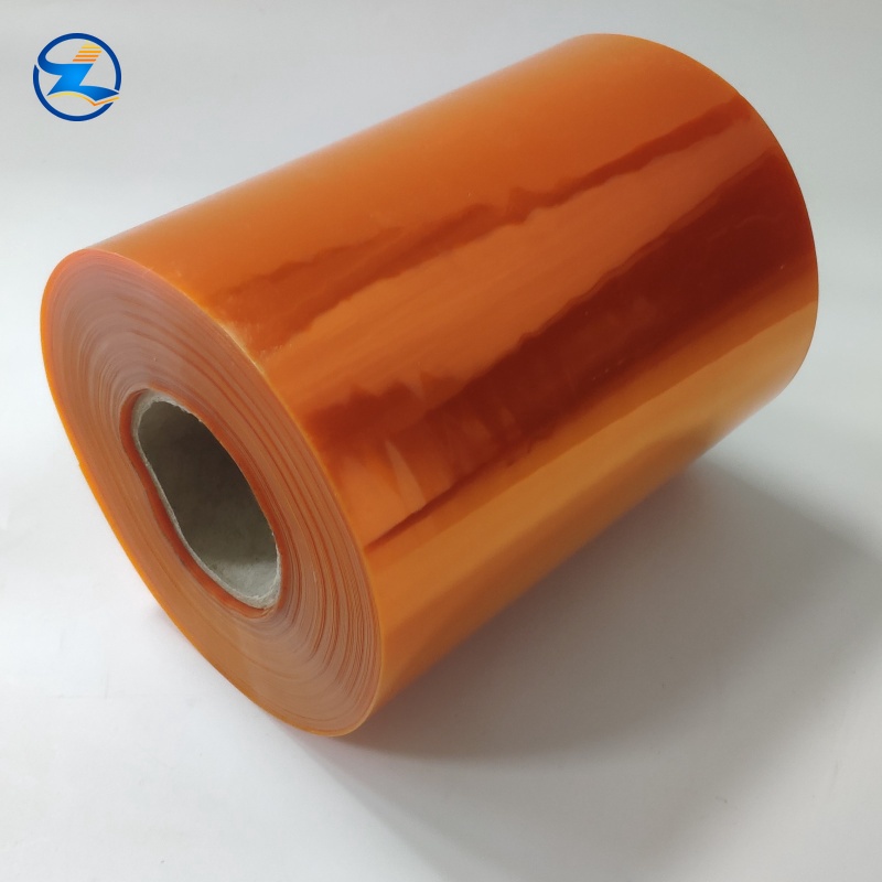 Transparent orange rigid PVC film for pharmaceutical blister packaging