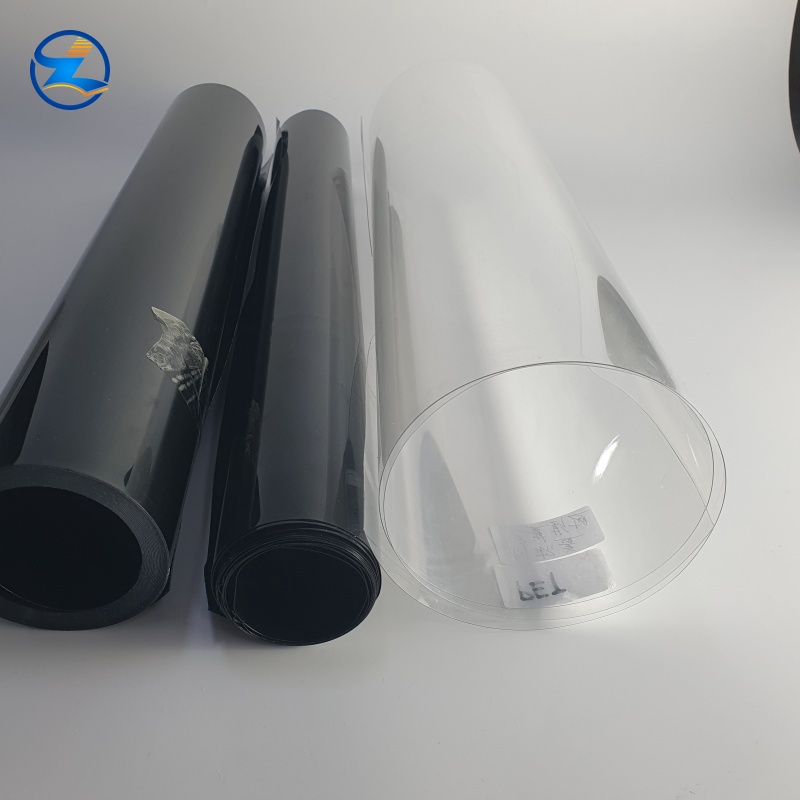 Glossy RPET film rigid sheet for thermoforming