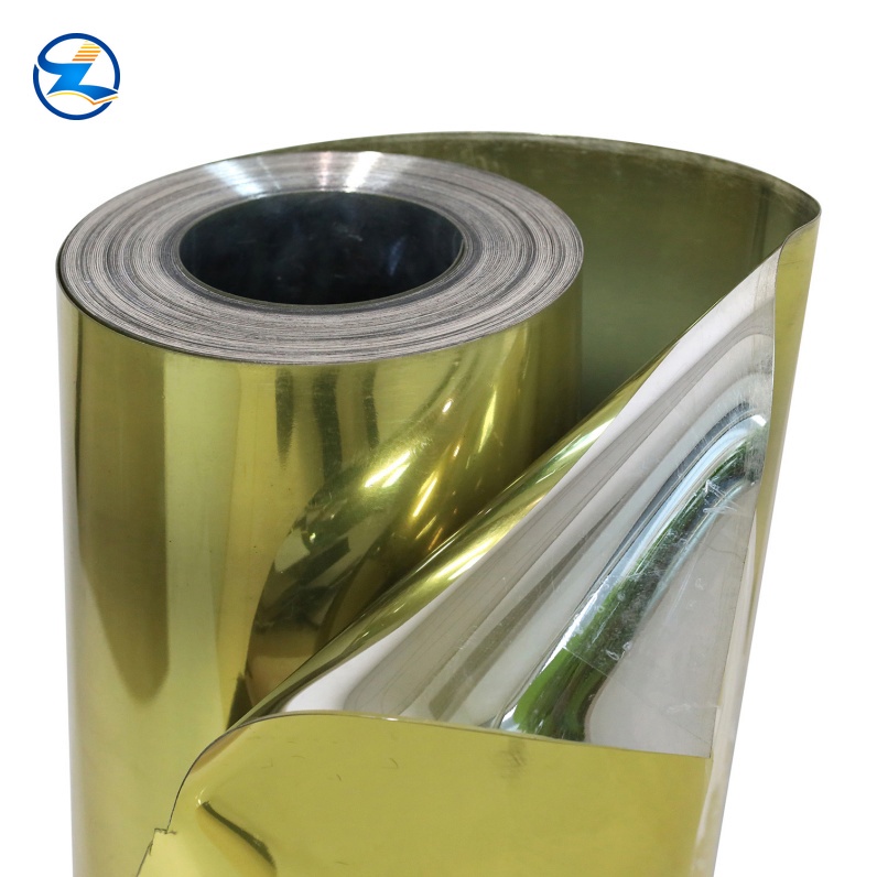 Rose gold aluminized PET rigid sheet for thermoforming