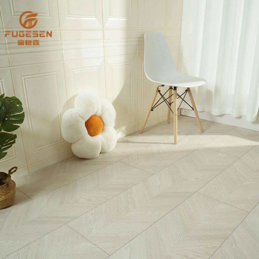 White Fishbone Laminate Flooring