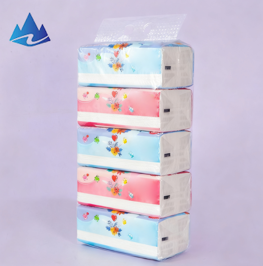 Facial Tissue Paper with White Plastic Packaging