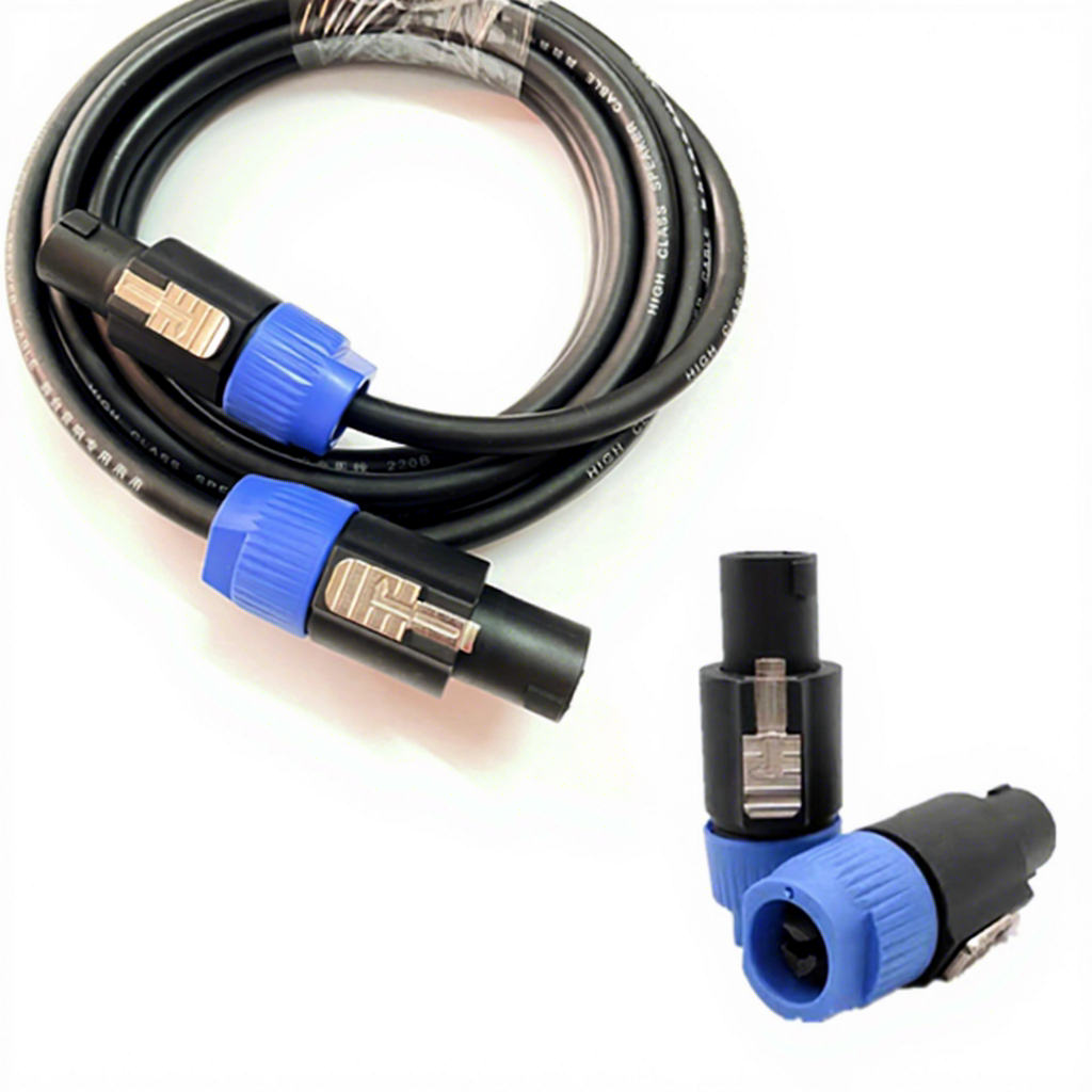 Cabo de Alto-Falante Ativo Quality 12Awg NL4FC Speakon com Plug Om 4 Pin para Eletrodomésticos - Opções de Comprimento: 1m, 2m, 3m, 5m, 10m